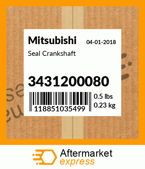 Spare part 34312-00080 + Seal Crankshaft