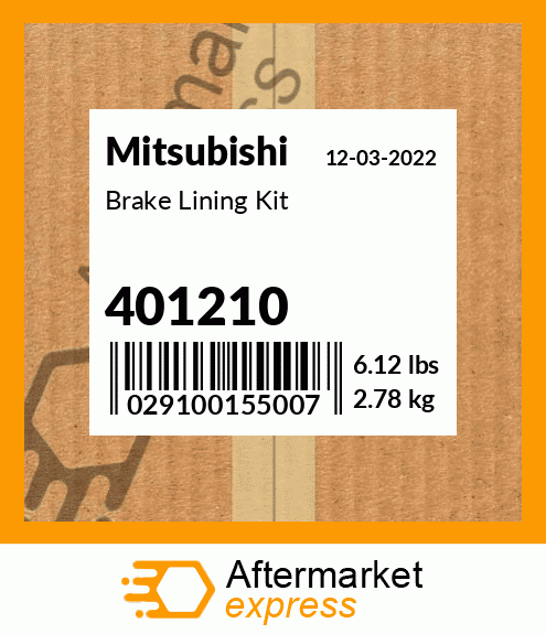 Spare part 401210 + Brake Lining Kit