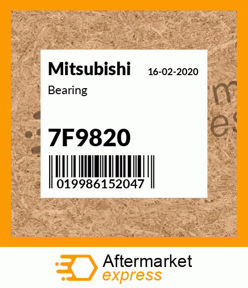 Spare part 7F9820 + Bearing