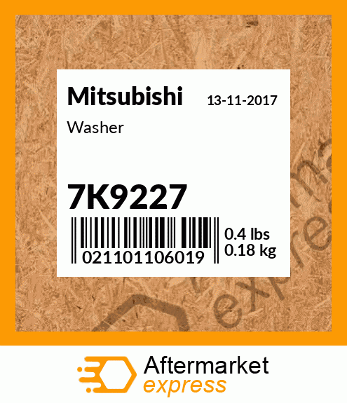 Spare part 7K9227 + Washer