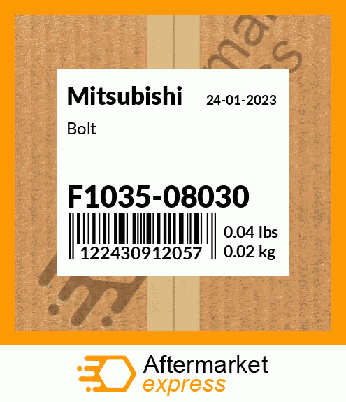 Spare part F1035-08030 + Bolt