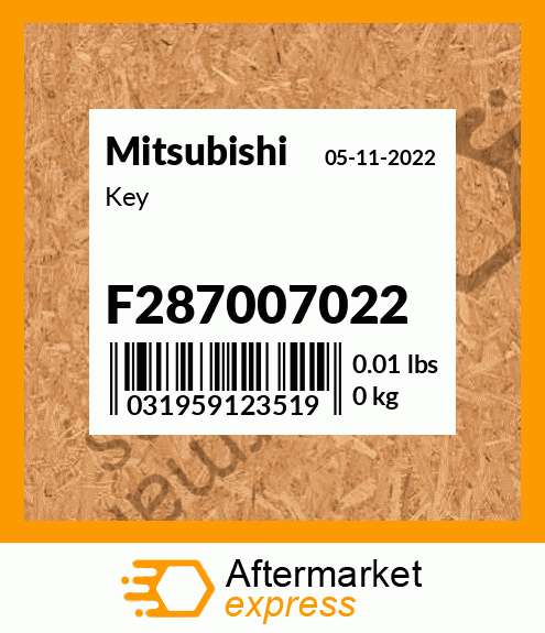 Spare part F287007022 + Key