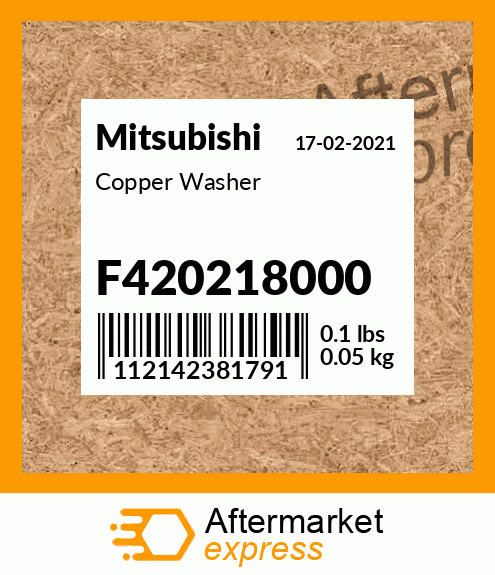 Spare part F4202-18000 + Copper Washer