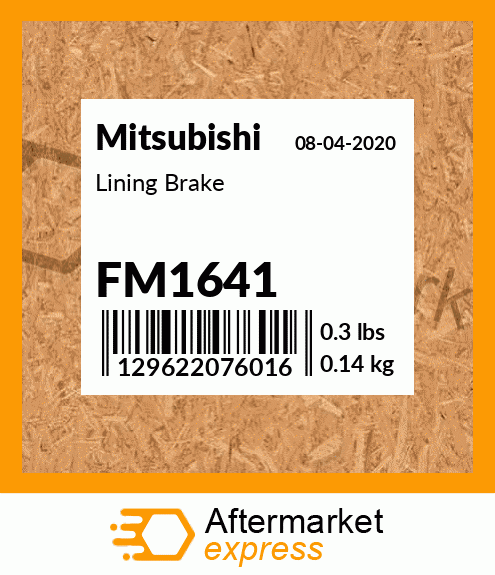 Spare part FM1641 + Lining Brake