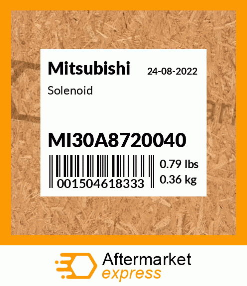 Spare part MI30A8720040 + Solenoid