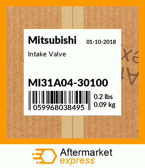 Spare part MI31A0430100 + Intake Valve