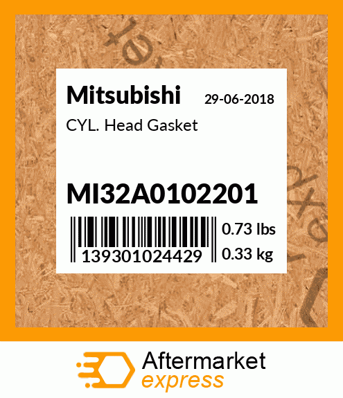 Spare part MI32A01-02201 + CYL. Head Gasket