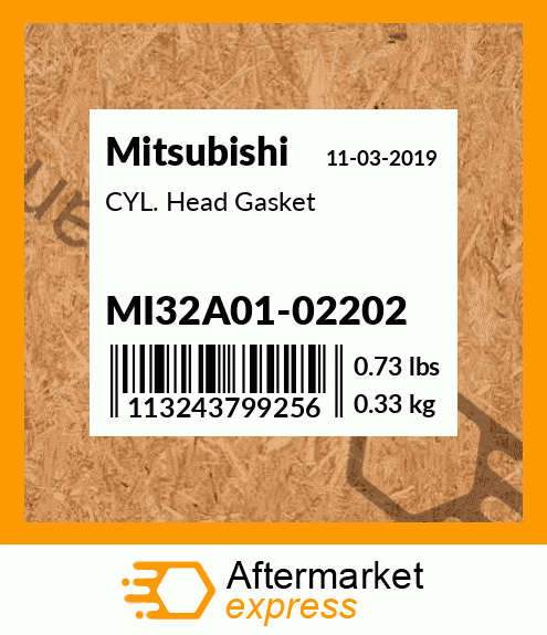 Spare part MI32A01-02202 + CYL. Head Gasket