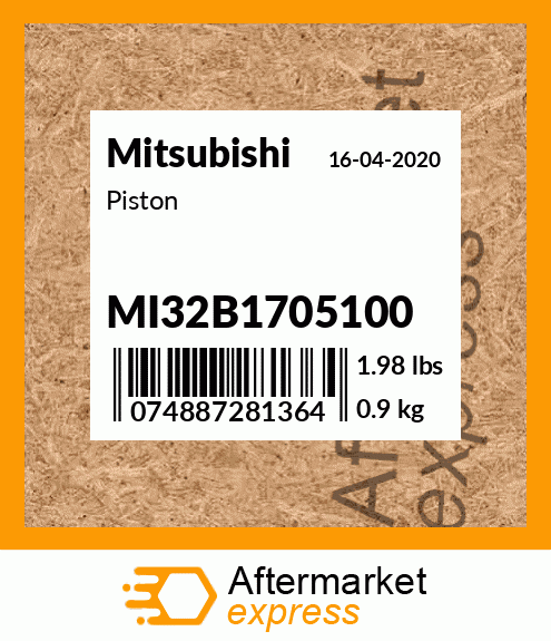 Spare part MI32B1705100 + Piston