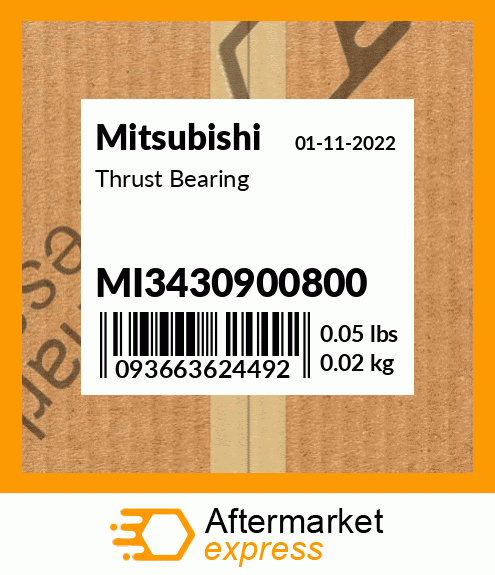 Spare part MI34309-00800 + Thrust Bearing