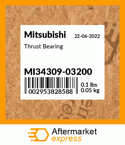 Spare part MI3430903200 + Thrust Bearing