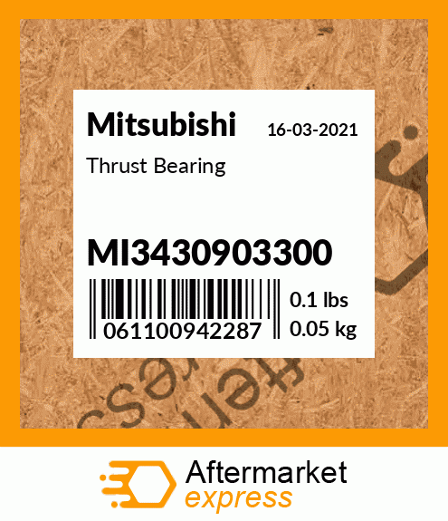 Spare part MI3430903300 + Thrust Bearing