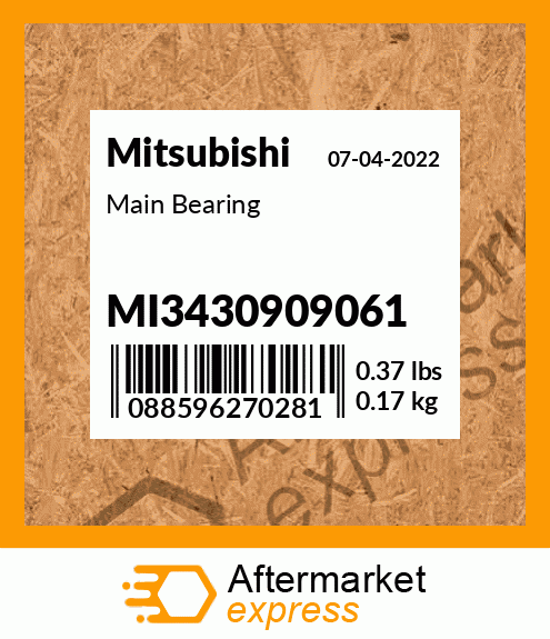 Spare part MI34309-09061 + Main Bearing