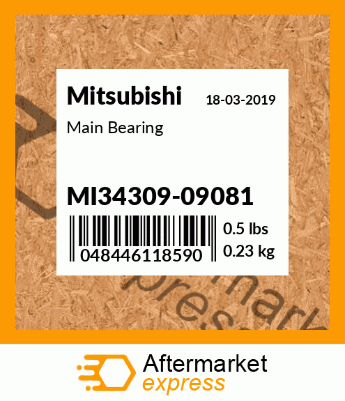 Spare part MI3430909081 + Main Bearing