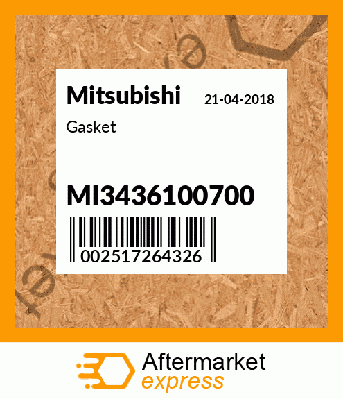 Spare part MI34361-00700 + Gasket