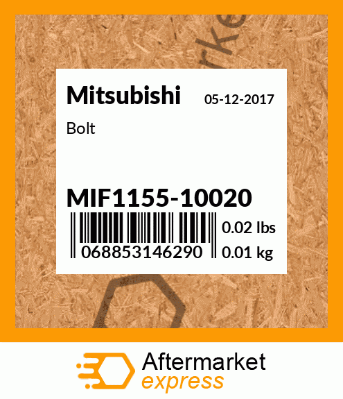 Spare part MIF1155-10020 + Bolt