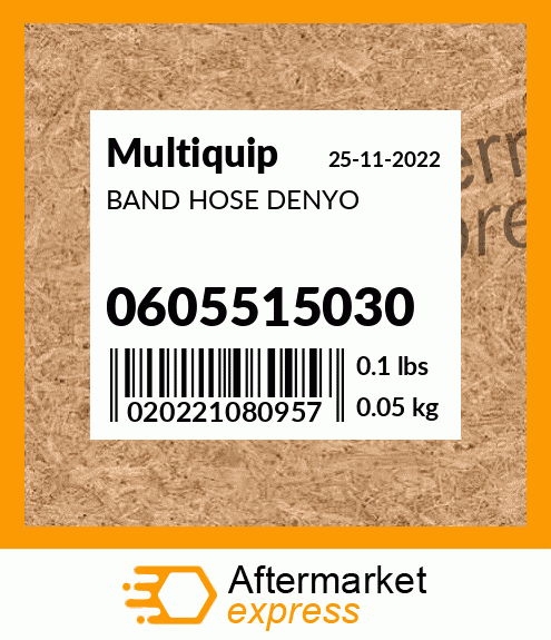 Spare part 0605515030 + BAND HOSE DENYO