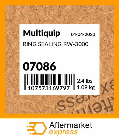 Spare part 07086 + RING SEALING RW-3000