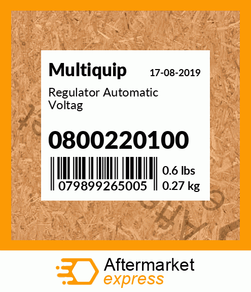 Spare part 0800220100 + Regulator Automatic Voltag