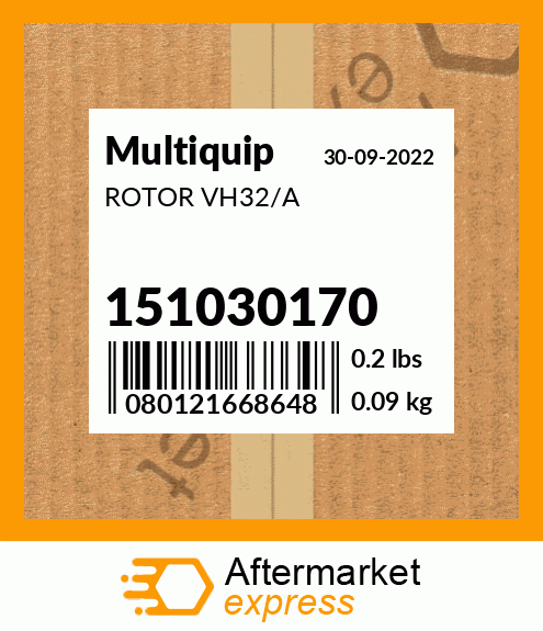 Spare part 151030170 + ROTOR VH32/A