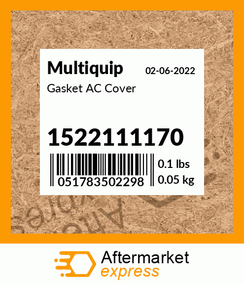 Spare part 1522111170 + Gasket AC Cover