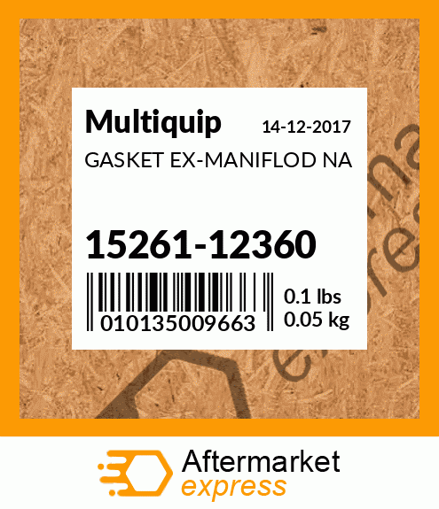 Spare part 15261-12360 + GASKET EX-MANIFLOD NA