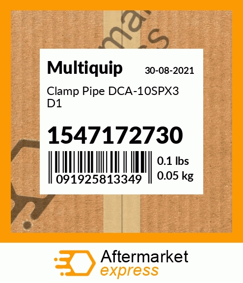 Spare part 1547172730 + Clamp Pipe DCA-10SPX3 D1