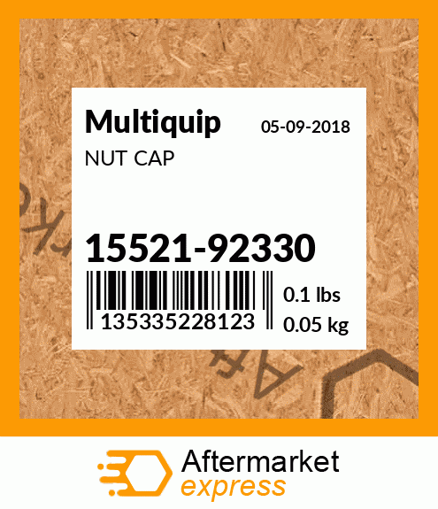 Spare part 15521-92330 + NUT CAP