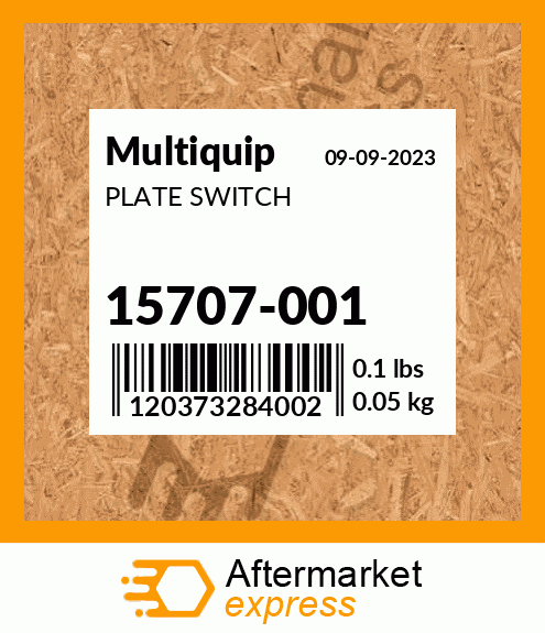 Spare part 15707-001 + PLATE SWITCH