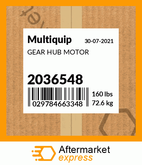 Spare part 2036548 + GEAR HUB MOTOR