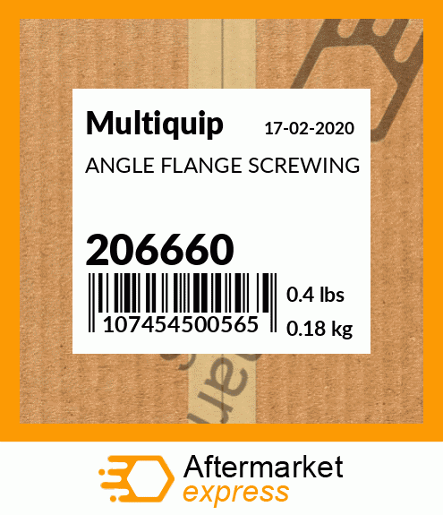 Spare part 206660 + ANGLE FLANGE SCREWING