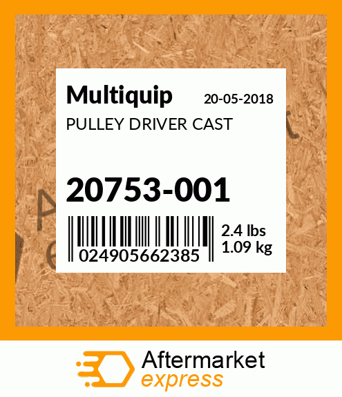 Spare part 20753-001 + PULLEY DRIVER CAST