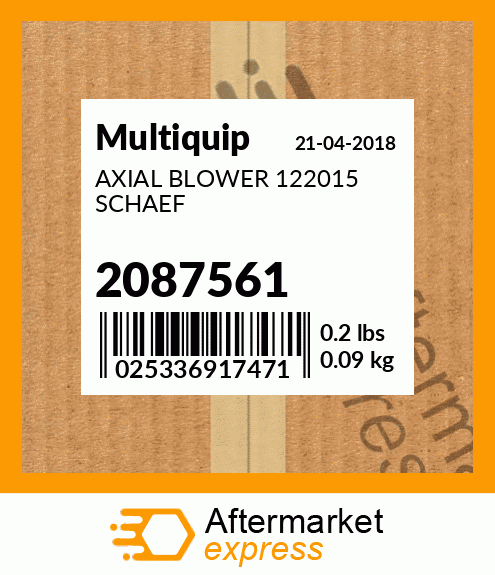 Spare part 2087561 + AXIAL BLOWER 122015 SCHAEF