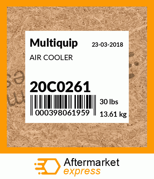 Spare part 20C0261 + AIR COOLER