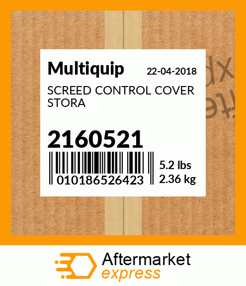 Spare part 2160521 + SCREED CONTROL COVER STORA