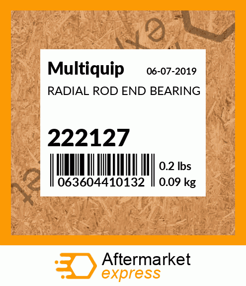 Spare part 222127 + RADIAL ROD END BEARING