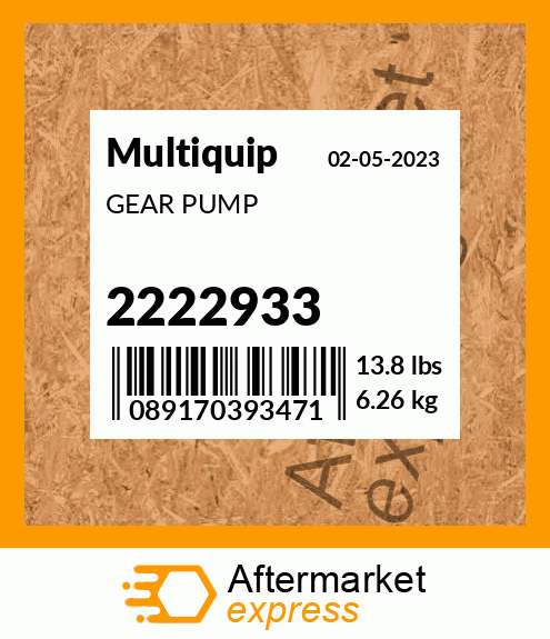 Spare part 2222933 + GEAR PUMP