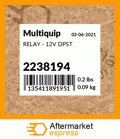 Spare part 2238194 + RELAY - 12V DPST