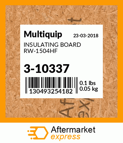 Spare part 3-10337 + INSULATING BOARD RW-1504HF