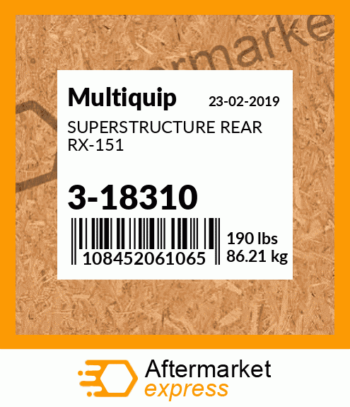 Spare part 3-18310 + SUPERSTRUCTURE REAR RX-151