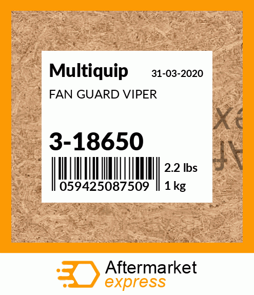 Spare part 3-18650 + FAN GUARD VIPER