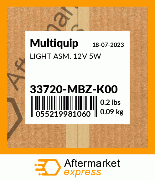 Spare part 33720-MBZ-K00 + LIGHT ASM. 12V 5W