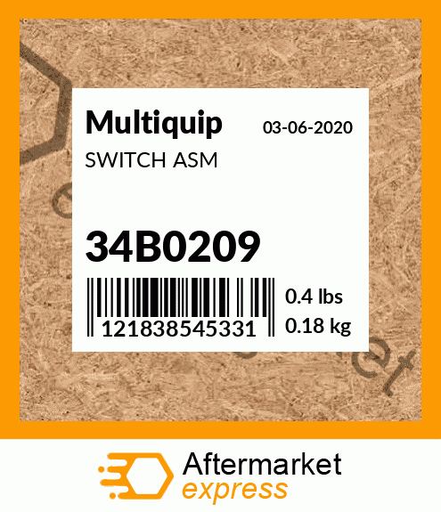 Spare part 34B0209 + SWITCH ASM