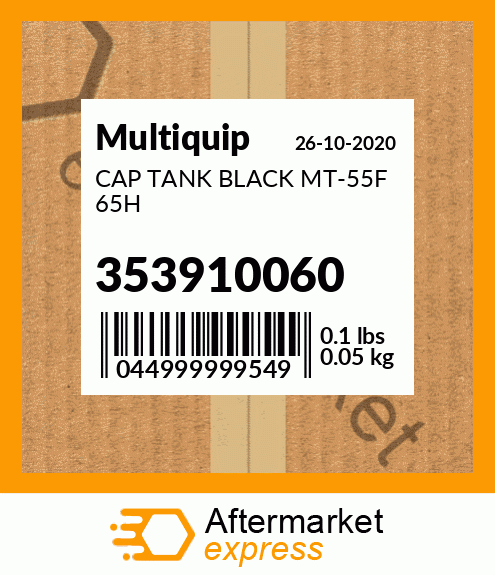 Spare part 353910060 + CAP TANK BLACK MT-55F 65H