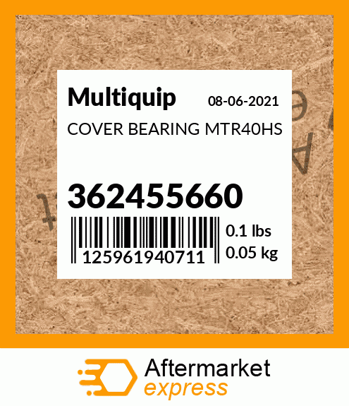 Spare part 362455660 + COVER BEARING MTR40HS