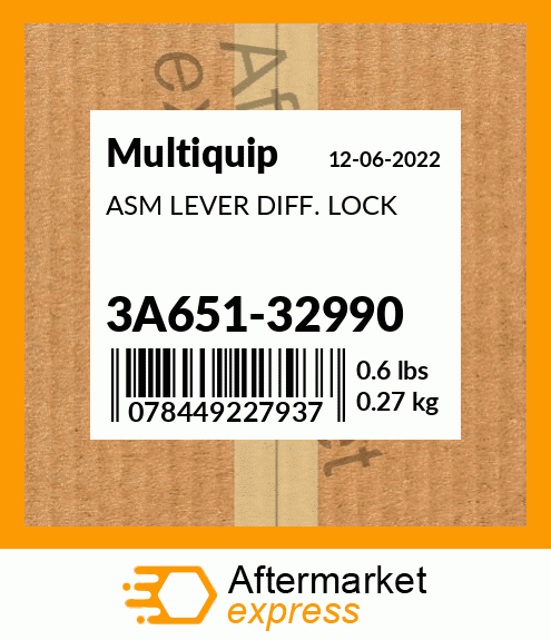 Spare part 3A651-32990 + ASM LEVER DIFF. LOCK