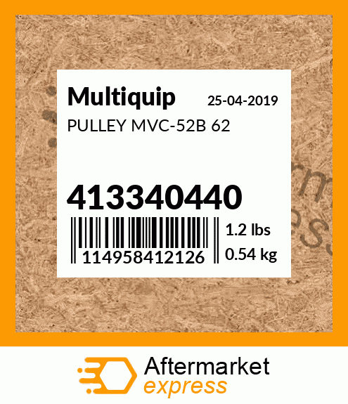 Spare part 413340440 + PULLEY MVC-52B 62