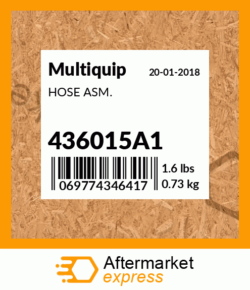 Spare part 436015A1 + HOSE ASM.