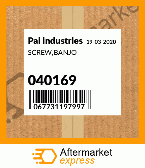 Spare part 040169 + SCREW,BANJO