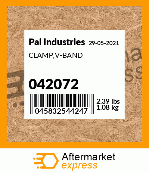 Spare part 042072 + CLAMP,V-BAND